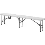 Banc pliable plastique blanc 3 personnes L 183 x 28 x 44 cm plateau HDPE - Banc pliant - Banc pliable