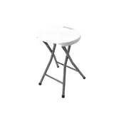 Tabouret pliant plastique HDPE blanc ø 30 x H 46 cm - Tabouret pliable
