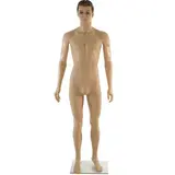 Mannequin homme avec visage réaliste H 184 cm couleur chair