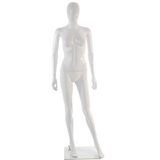 Mannequin femme en plastique finition laquée, bras le long du corps