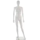 Mannequin femme en plastique finition laquée, bras le long du corps