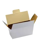 Ballotin chocolat carton blanc intérieur or 500g 14,5 x 7,5 x 7 cm - Ballotin chocolat vide - Lot de 25