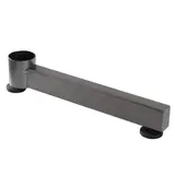 Embase simple face métal L 43 cm - Pied simple pour rayonnage - Gris martelé