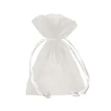 Pochette organza blanc 7,5 x 10 cm - Paquet de 10