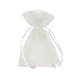 Pochette organza blanc 7,5 x 10 cm - Paquet de 10