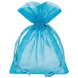 Pochette organza turquoise 17 x 24 cm - Paquet de 10