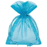Pochette organza turquoise 17 x 24 cm - Paquet de 10
