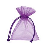 Pochette organza violet 7,5 x 10 cm - Paquet de 10