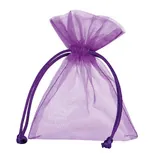 Pochette organza violet 12 x 17 cm - Paquet de 10