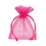 Pochette organza rose 7,5 x 10 cm - Paquet de 10