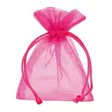 Pochette organza rose 12 x 17 cm - Paquet de 10