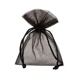 Pochette organza noir 7,5 x 10 cm - Paquet de 10