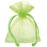 Pochette organza vert fluo 17 x 24 cm - Paquet de 10
