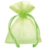 Pochette organza vert fluo 17 x 24 cm - Paquet de 10