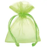 Pochette organza vert fluo 17 x 24 cm - Paquet de 10