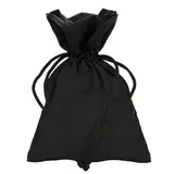 Pochette tissu noir 9 x 12 cm – Sachet bijoux avec cordon de serrage - Pochette à bijoux - Lot de 10