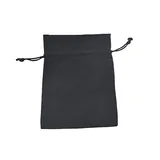 Sachet coton noir 12 x 17 cm avec cordon de serrage - Paquet de 10