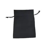 Sachet coton noir 17 x 24 cm avec cordon de serrage - Paquet de 10