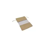 Pochette cadeau en lin brun à fenêtre transparente 10x15,5cm avec cordon - Lot de 10
