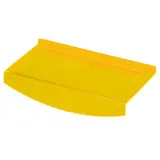 Tablette droite orange fluo 24x12cm pour panneau rainuré, porte-étiquette intégré - Lot de 10