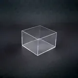 Bac de présentation plexi carré 15x15x10 cm en PMMA 3 mm