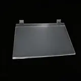 Porte-affiche A4 horizontal plexi 2mm avec patte d'accrochage pour grille 29,7 x 21 cm