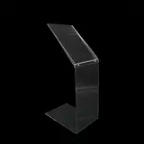 Porte-visuel sur pied Z / Présentoir visuel Z A4 vertical, acrylique transparent H 60 cm