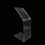 Porte-visuel sur pied Z / Présentoir visuel Z A4 vertical, acrylique transparent H 60 cm