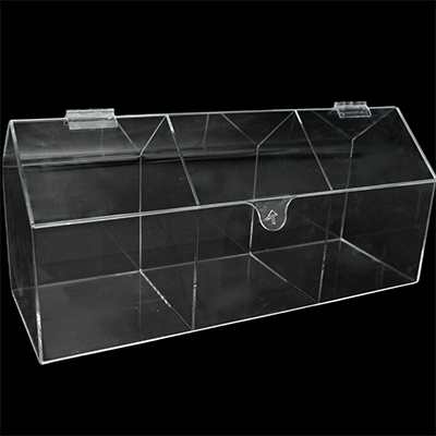 Présentoir bonbons 3 compartiments acrylique transparent 45x20x15cm - Distributeur vrac