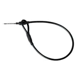 Cable boucle en inox,long.17cm, coloris noir, gainage pvc