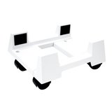 Support unité central sur roulette - Blanc - L 25,6 x P 22,5 x H 12,2 cm