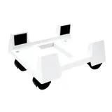 Support unité central sur roulette - Blanc - L 25,6 x P 22,5 x H 12,2 cm