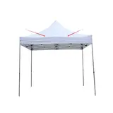 Bâche de toit pour tente pliante 300x300 cm - blanc - 300 g/m²