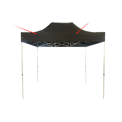 Bâche de toit pour tente pliante 300x450 cm - noir - 300 g/m²