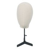 Tête femme vintage lin / fibre de verre H 38 cm - Lin