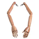 Bras femme articulés en bois pour mannequin et buste - Naturel