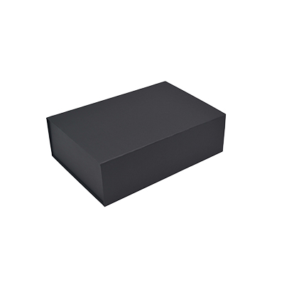 Boîte cadeau carton pliable noir 33 x 22 x H 10 cm, 1200g/m² - Paquet de 5