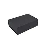 Boîte cadeau carton pliable noir 33 x 22 x H 10 cm, 1200g/m² - Paquet de 5