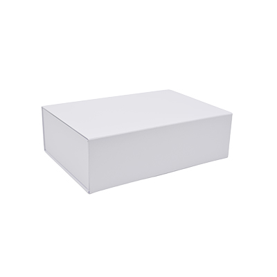 Boîte cadeau carton pliable blanche 33 x 22 x H 10 cm, 1200g/m² - Paquet de 5