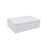 Boîte cadeau carton pliable blanche 33 x 22 x H 10 cm, 1200g/m² - Paquet de 5