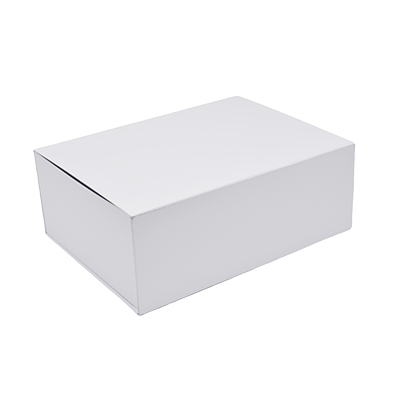 Boîte cadeau carton pliable blanche 40 x 30 x H 15 cm, 1200g/m² - Paquet de 5