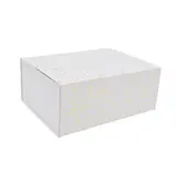 Boîte cadeau pliable blanche à pois or 29x22x12cm – Paquet de 5