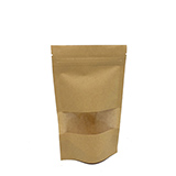 Sachet kraft fermeture par zip 500 ml 14 + 4 x H 22 cm - Paquet de 50