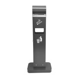 Cendrier colonne + poubelle - Gris anthracite - L 40 x P 26 x H 105 cm