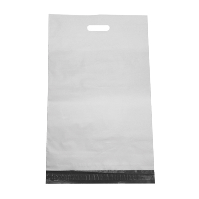Pochette d'expédition indéchirable avec poignée LDPE 33 x 45 cm - Paquet de 50