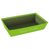 Corbeille carton rectangulaire Plaisir d'offrir 33 x 20 x 7,5 cm vert anis / vert olive, paquet de 10