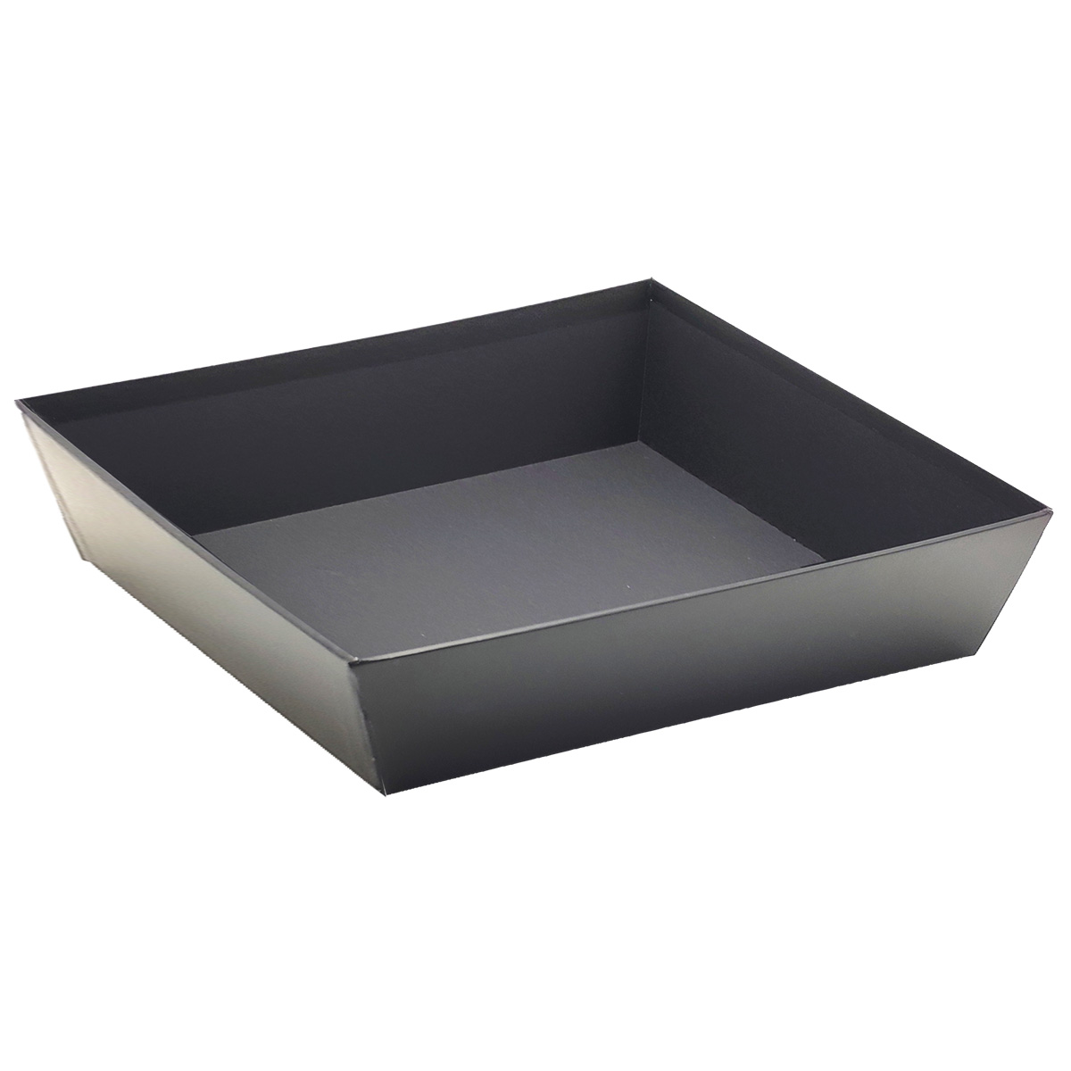 Corbeille carton carrée noir 20 x 20 x 5 cm, paquet de 10