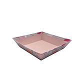 Corbeille carton carrée Beauté 20 x 20 cm – beige clair / terracotta - Corbeilles carton