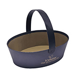 Corbeille carton ovale Épicerie fine 26 x 19,3 x 8 cm - noir / brun - Corbeilles carton