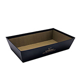 Corbeille carton rectangleÉpicerie fine 33x20x7,5 cm - brun / noir - Corbeilles carton